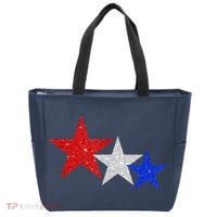 Patriotic Stars Sparkle Red White Blue American 4th Of July Tote Bag thumb 0