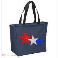 Patriotic Stars Sparkle Red White Blue American 4th Of July Tote Bag thumb 2