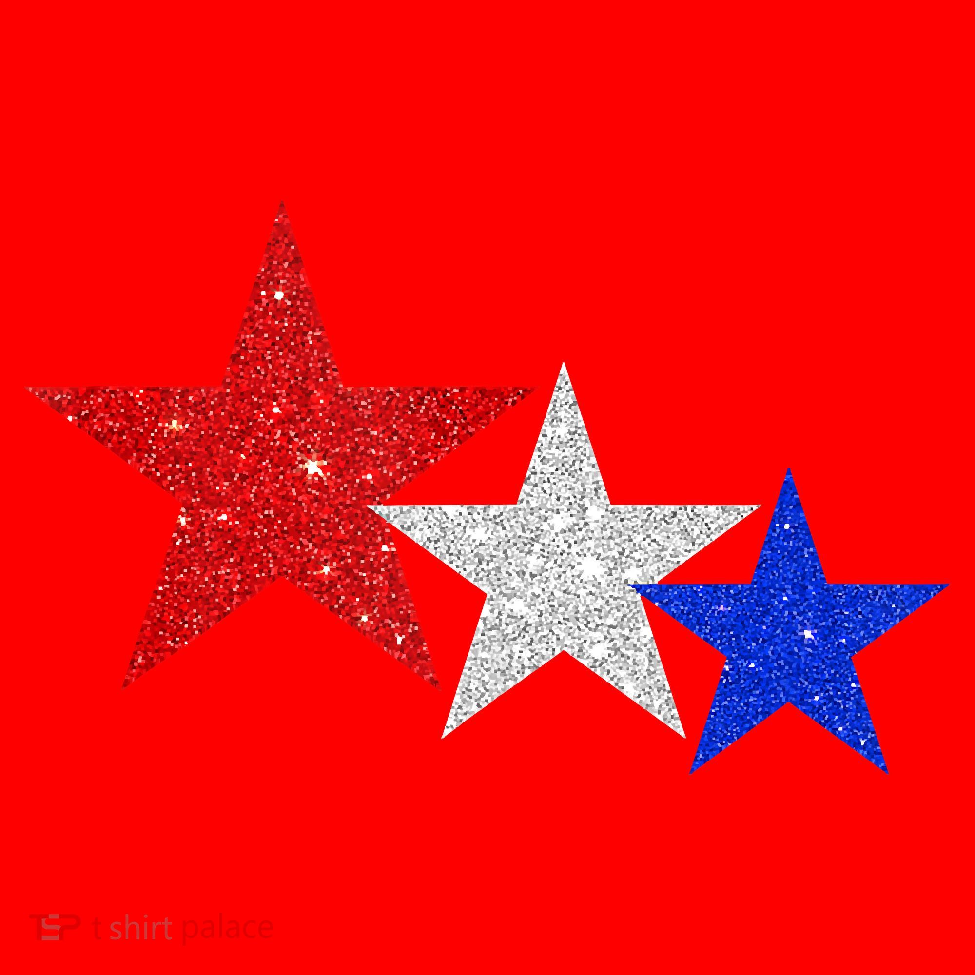 Patriotic Stars Sparkle Red White Blue American 4th Of July Santa Hat