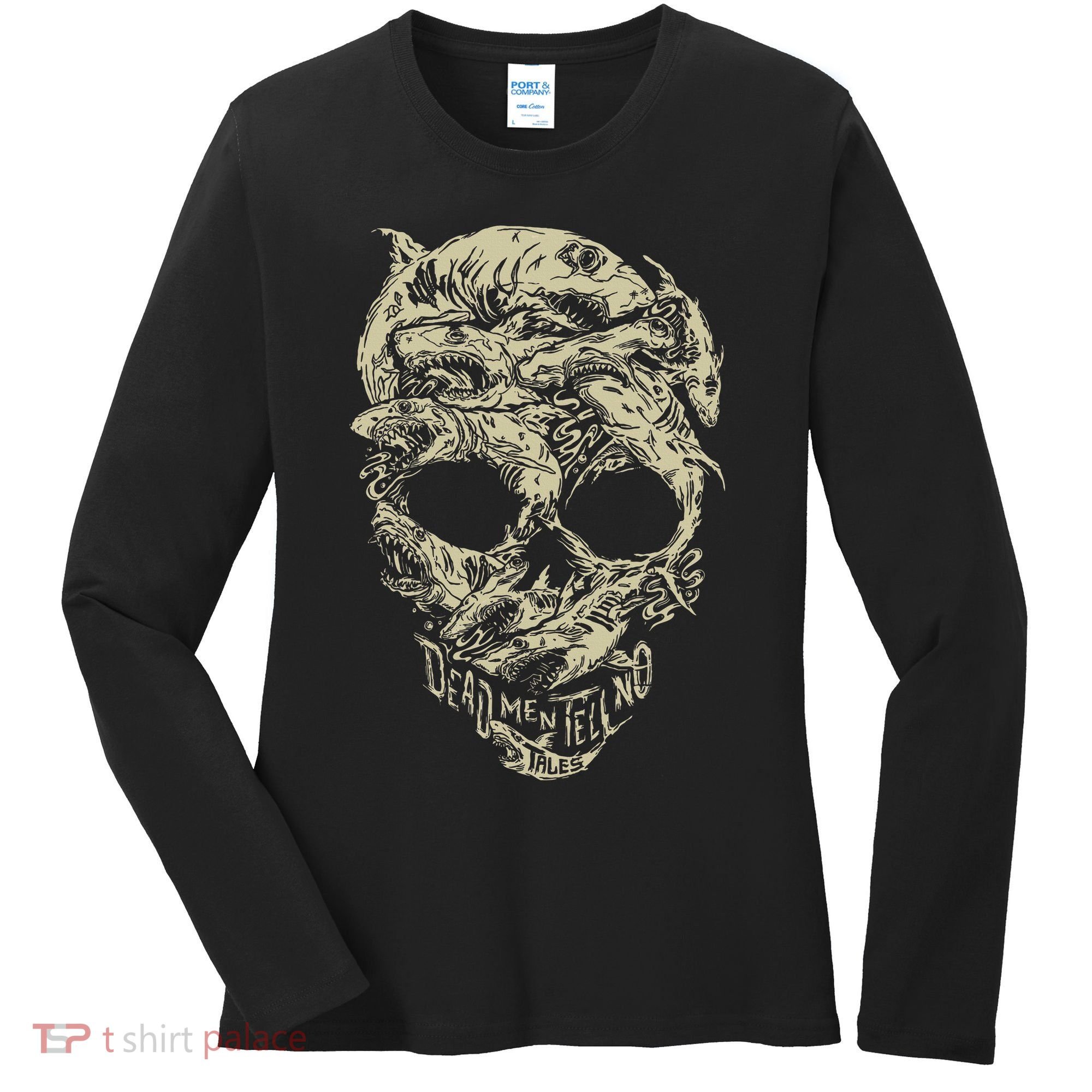 Pirates Shark Skull Women's Long Sleeve Shirt