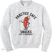 Practice Safe Snacks Use A Condiment Funny Offensive Kids Sweatshirt thumb 0