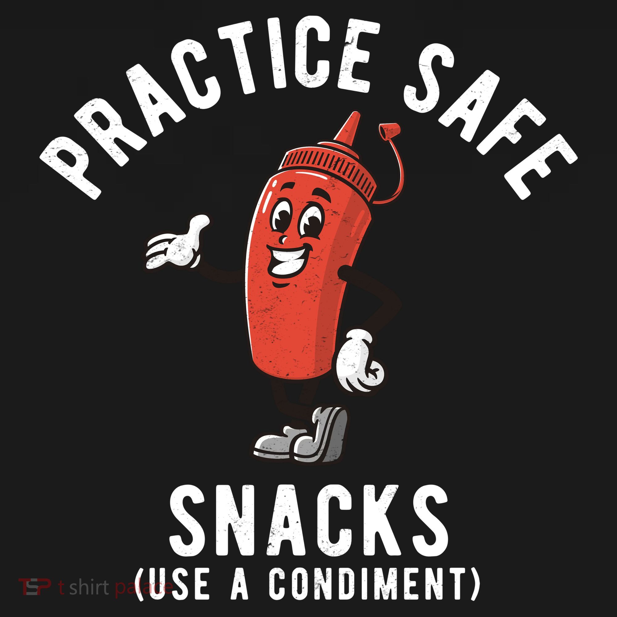 Practice Safe Snacks Use A Condiment Funny Offensive USA-Made Doggie Bandana
