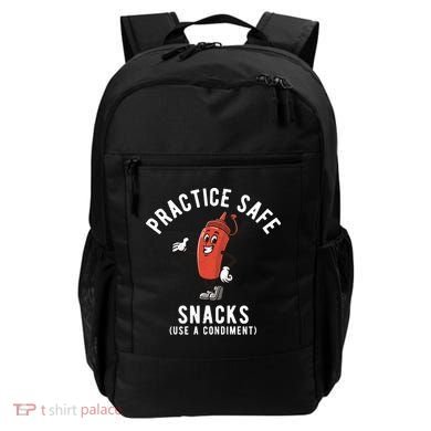 Practice Safe Snacks Use A Condiment Funny Offensive Backpack
