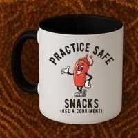 Practice Safe Snacks Use A Condiment Funny Offensive Coffee Mug thumb 2