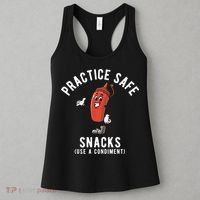Practice Safe Snacks Use A Condiment Funny Offensive Women's Tank Top thumb 3