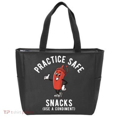 Practice Safe Snacks Use A Condiment Funny Offensive Tote Bag
