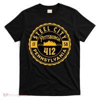Pittsburgh Skyline Steel City 412 Pennsylvania Home Vintage T-Shirt thumb 0