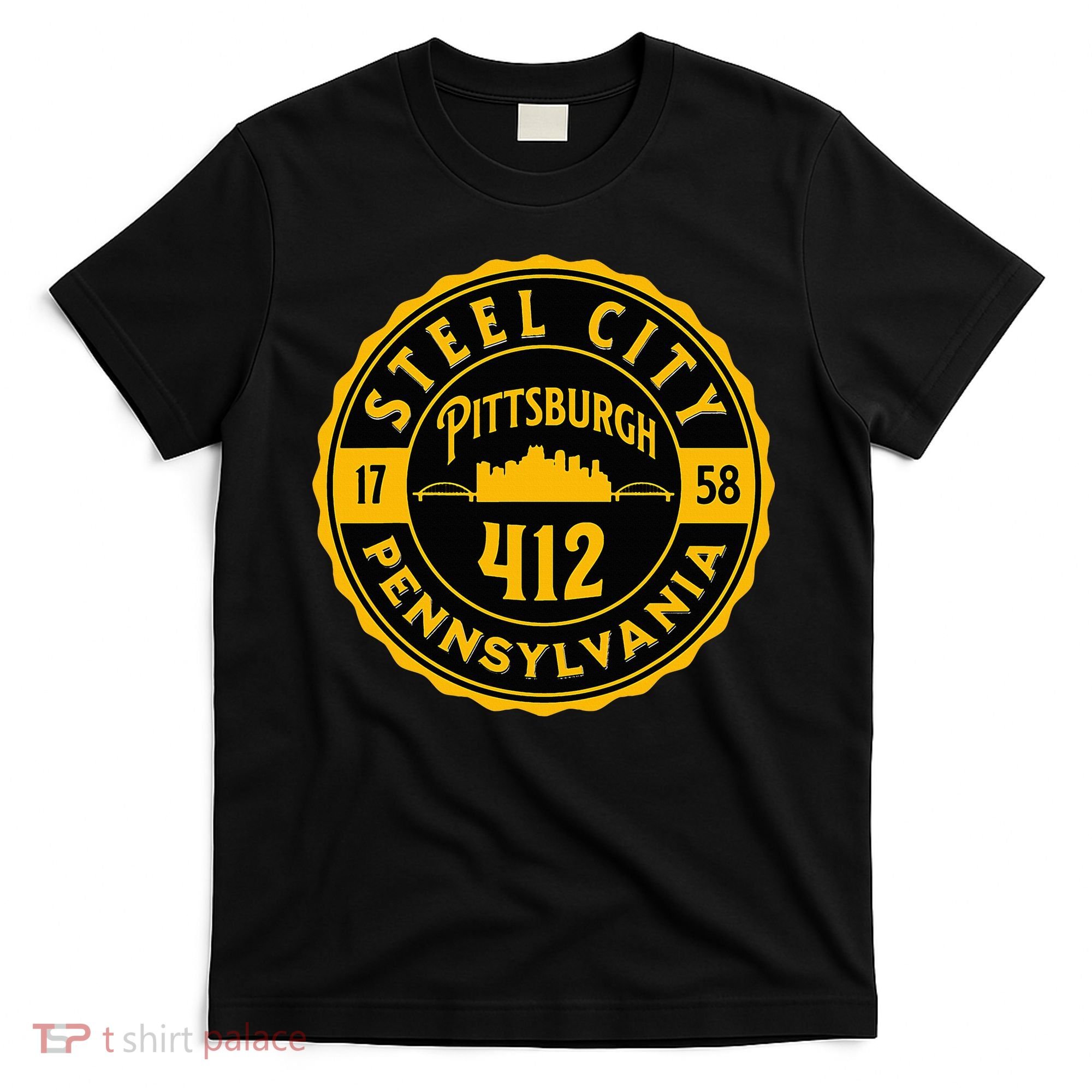 Pittsburgh Skyline Steel City 412 Pennsylvania Home Vintage T-Shirt
