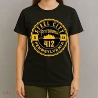 Pittsburgh Skyline Steel City 412 Pennsylvania Home Vintage T-Shirt thumb 4