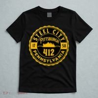 Pittsburgh Skyline Steel City 412 Pennsylvania Home Vintage T-Shirt thumb 5
