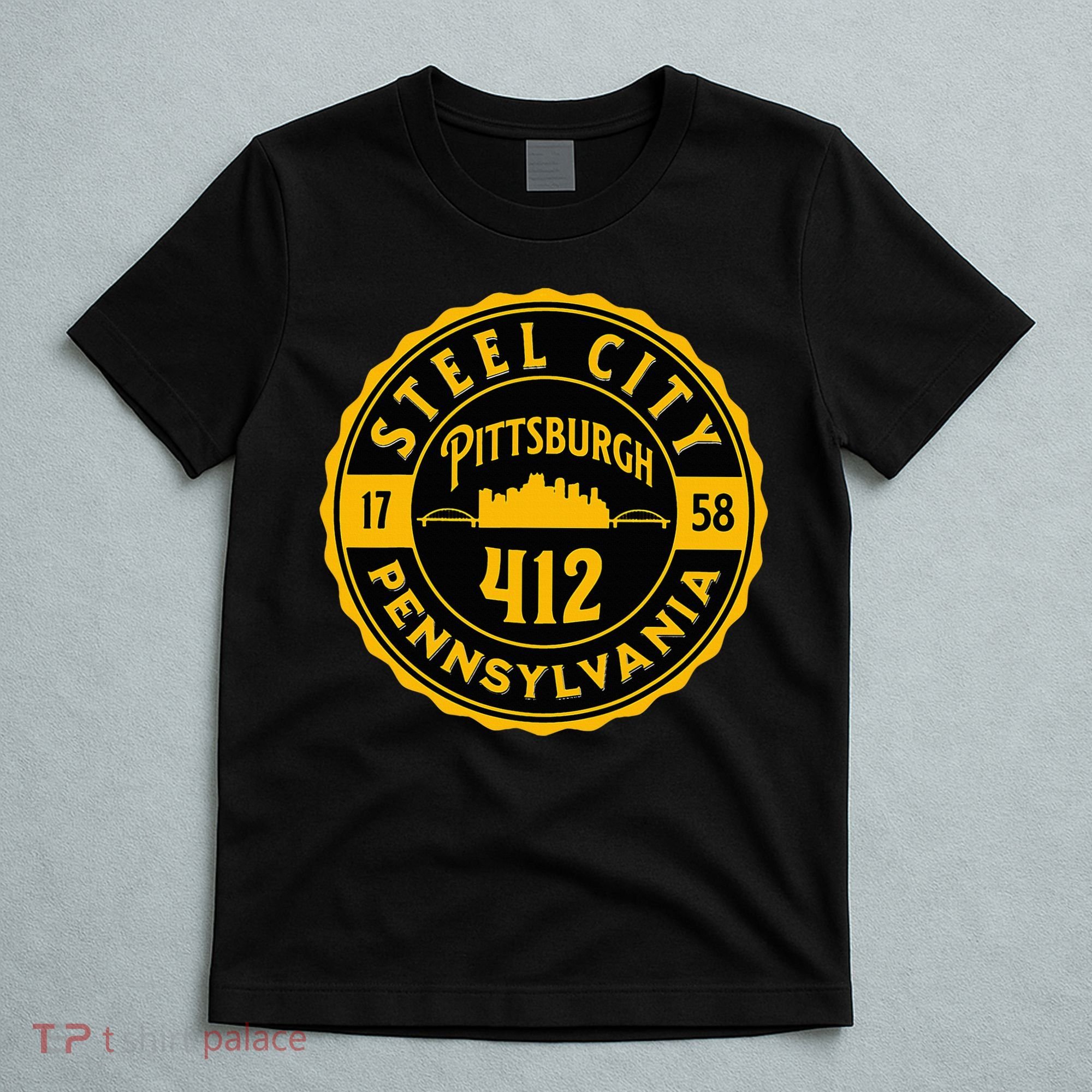 Pittsburgh Skyline Steel City 412 Pennsylvania Home Vintage T-Shirt