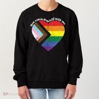 Pride Safe Space Heart LGBTQ+ You Can Be Yourself With Me Women's Sweatshirt thumb 0