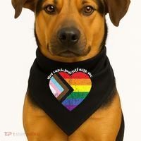 Pride Safe Space Heart LGBTQ+ You Can Be Yourself With Me USA-Made Doggie Bandana thumb 1