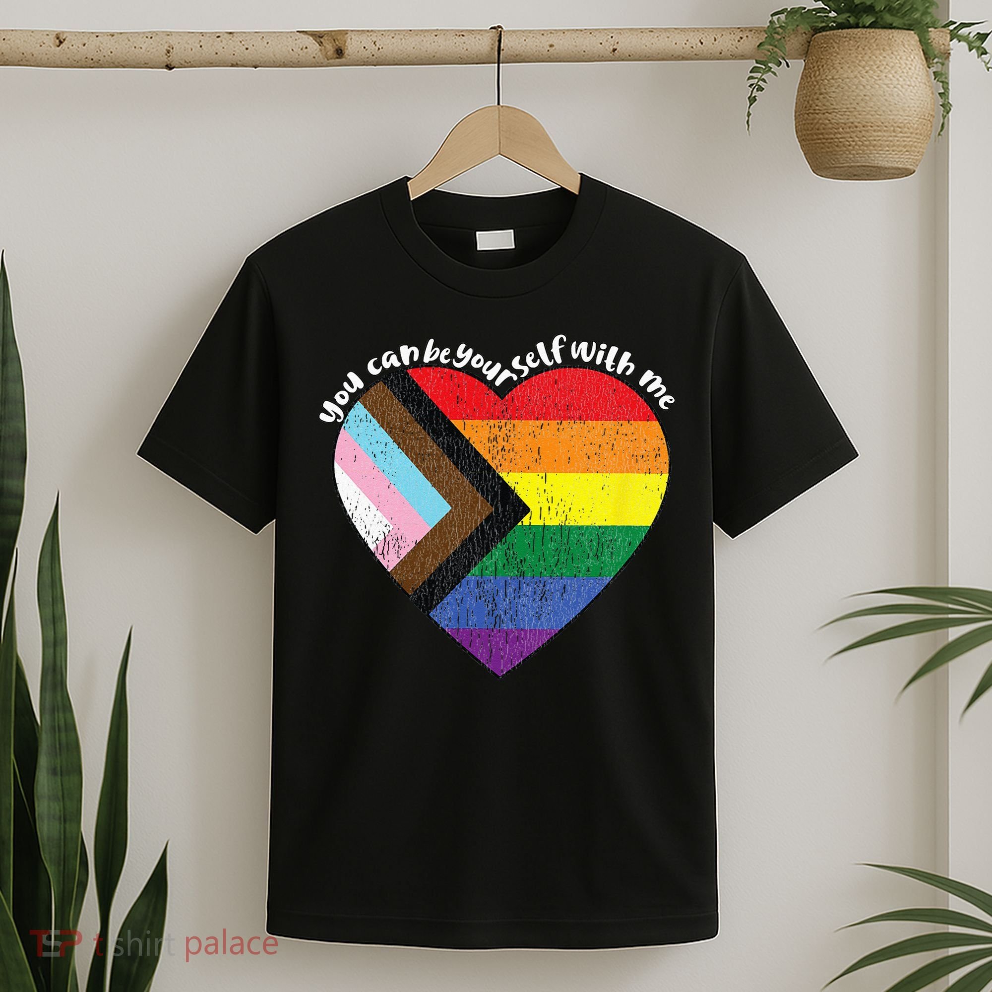 Pride Safe Space Heart LGBTQ+ You Can Be Yourself With Me T-Shirt