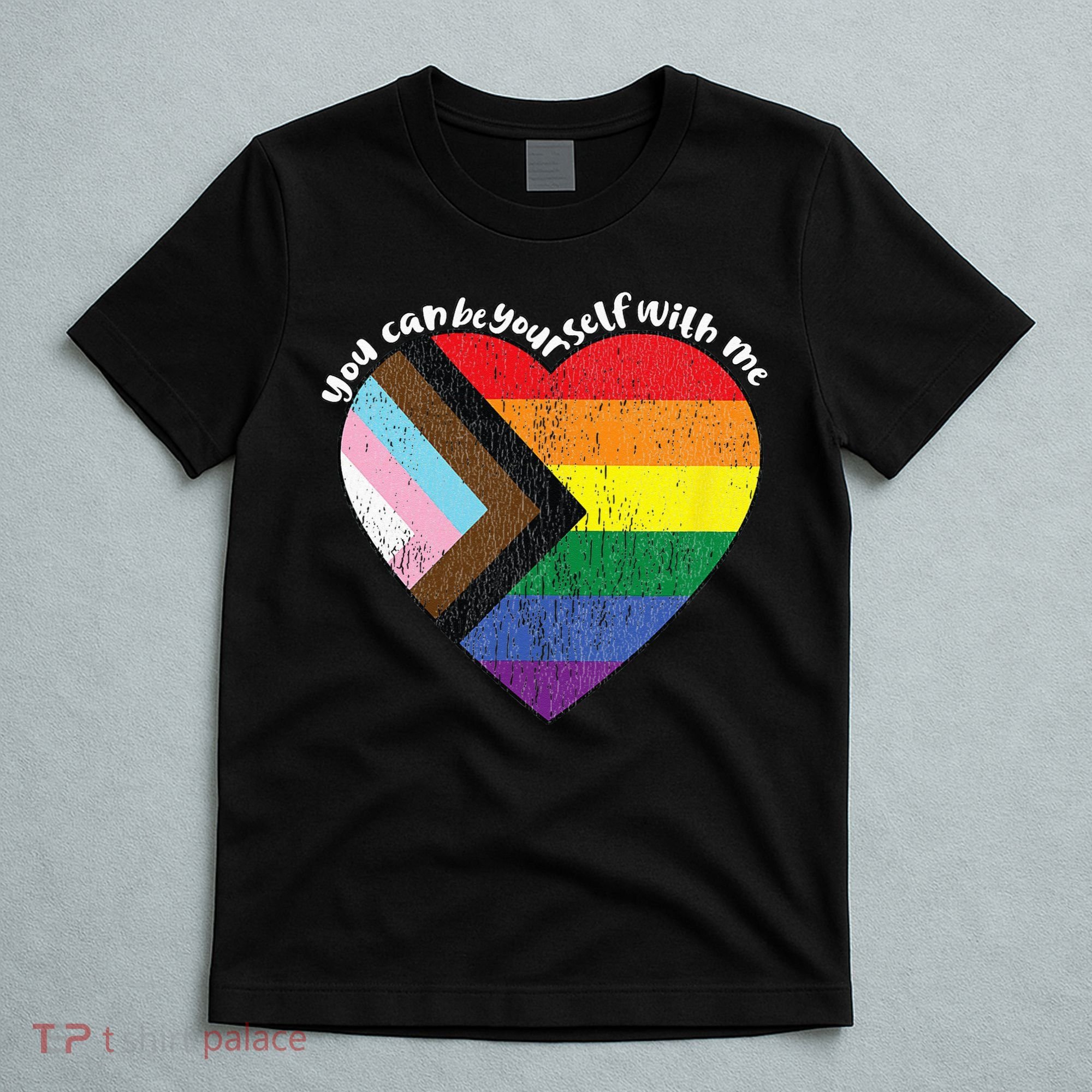 Pride Safe Space Heart LGBTQ+ You Can Be Yourself With Me T-Shirt