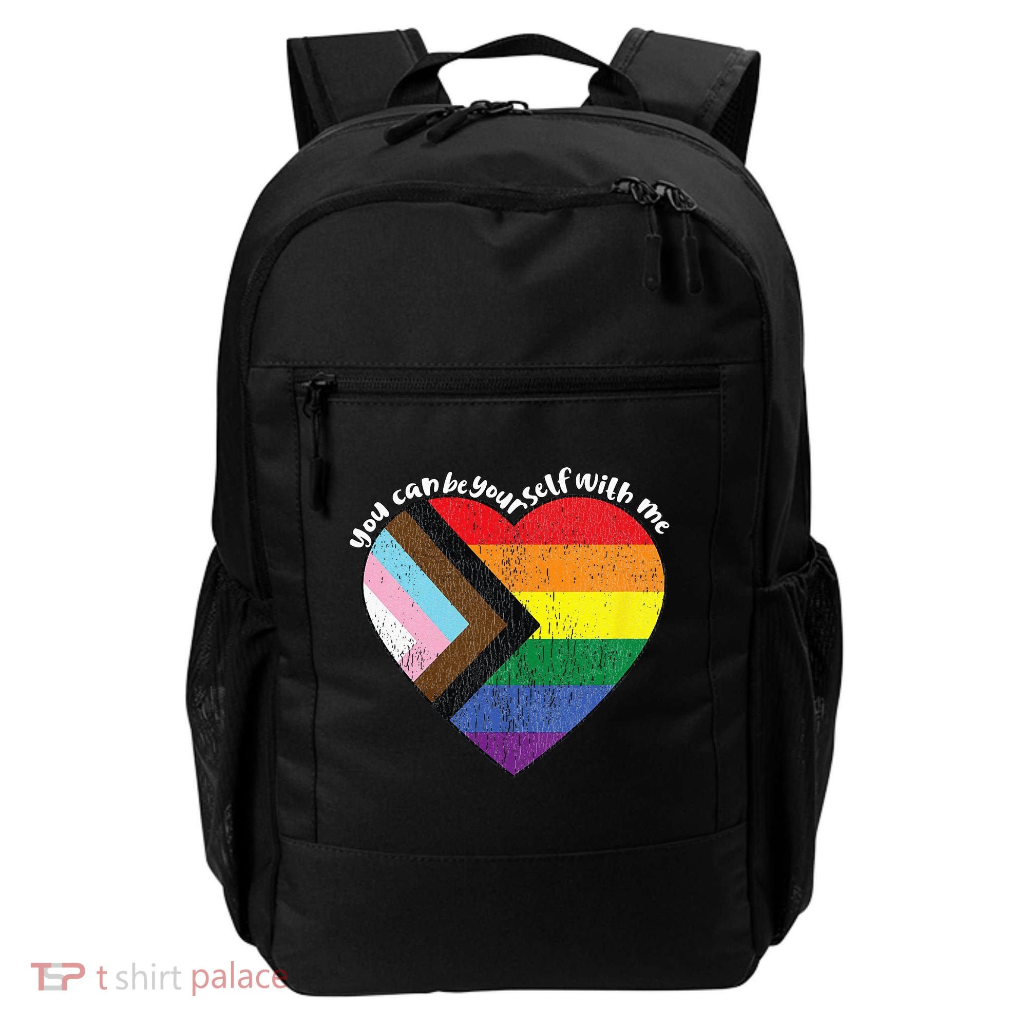 Pride Safe Space Heart LGBTQ+ You Can Be Yourself With Me Backpack