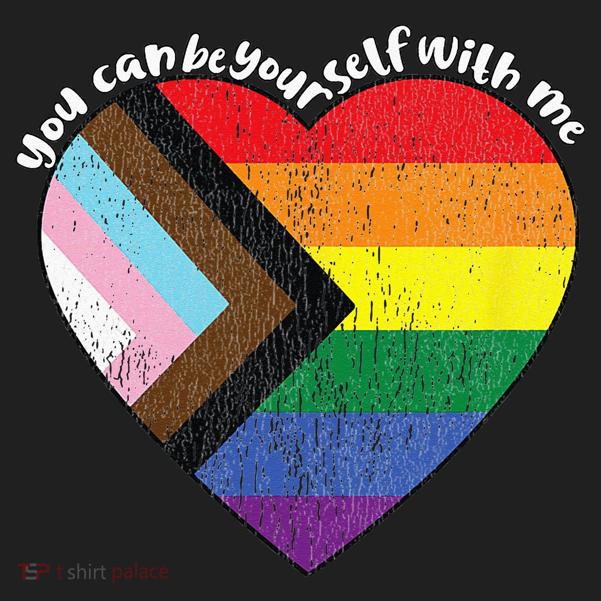 Pride Safe Space Heart LGBTQ+ You Can Be Yourself With Me Beanie