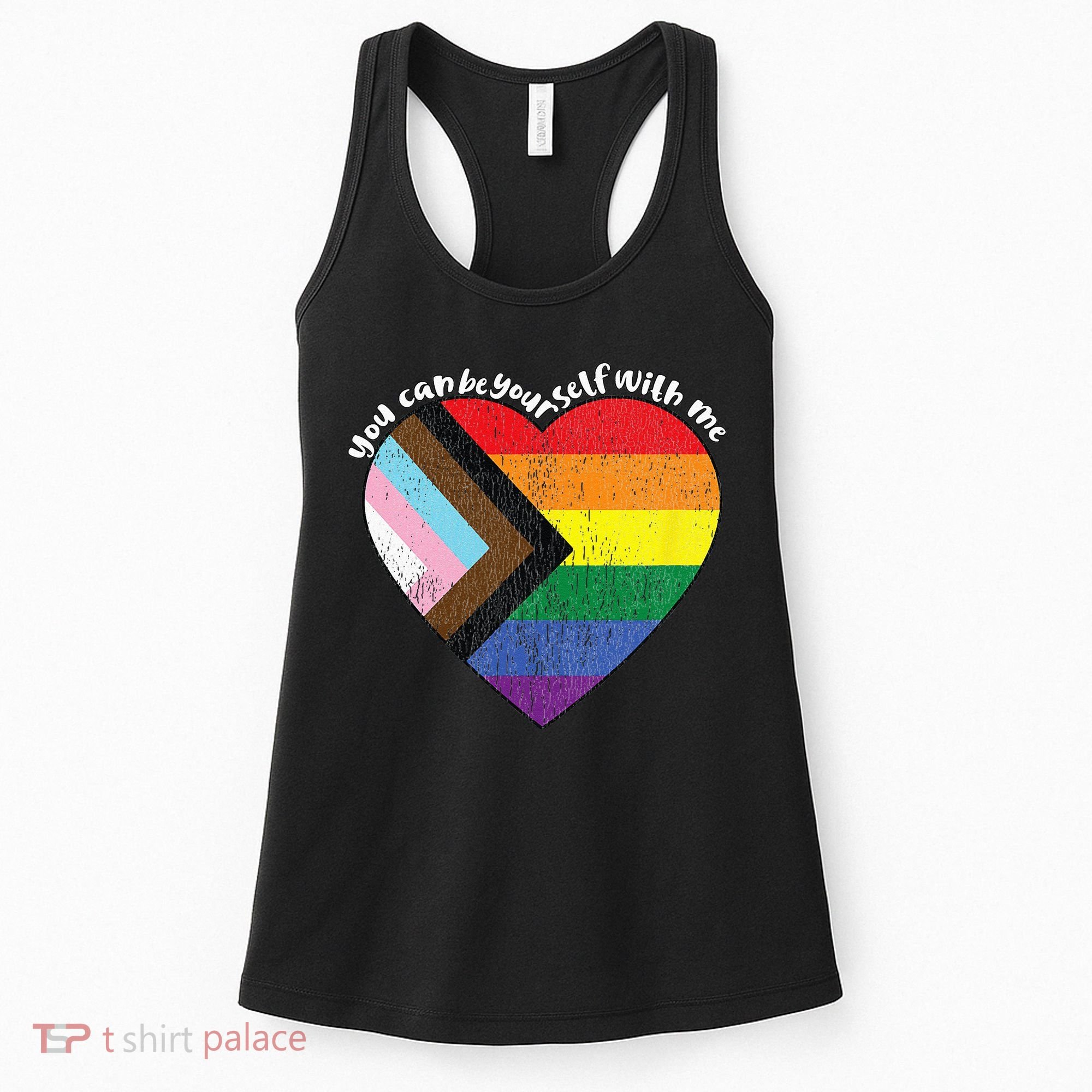 Pride Safe Space Heart LGBTQ+ You Can Be Yourself With Me Women's Tank Top