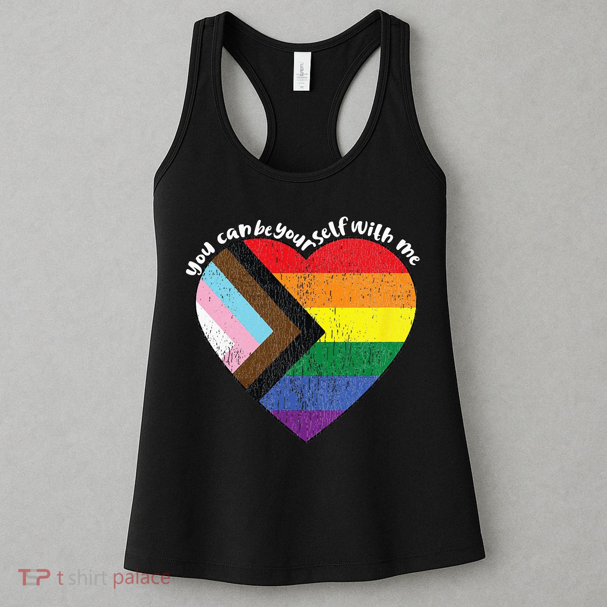 Pride Safe Space Heart LGBTQ+ You Can Be Yourself With Me Women's Tank Top