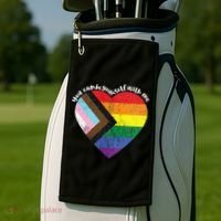 Pride Safe Space Heart LGBTQ+ You Can Be Yourself With Me Golf Towel thumb 2