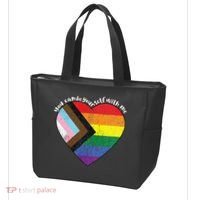 Pride Safe Space Heart LGBTQ+ You Can Be Yourself With Me Tote Bag thumb 3