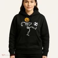 Pumpkin Skeleton Soccer Player Halloween Soccer Hoodie thumb 5