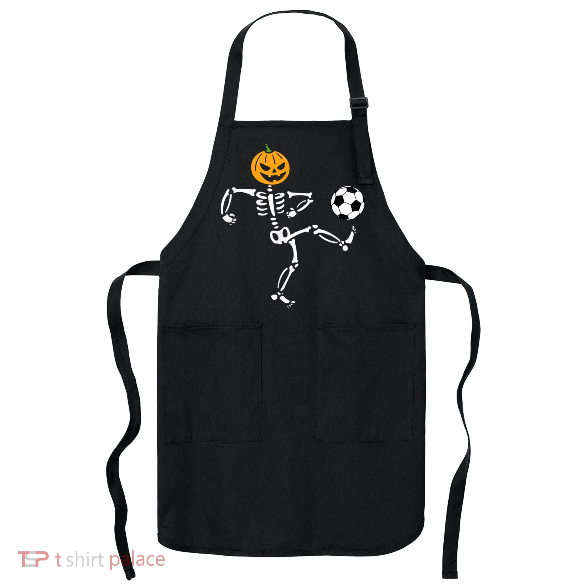 Pumpkin Skeleton Soccer Player Halloween Soccer Apron