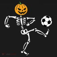 Pumpkin Skeleton Soccer Player Halloween Soccer Sweatshirt thumb 3