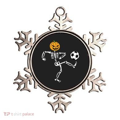 Pumpkin Skeleton Soccer Player Halloween Soccer Ornament