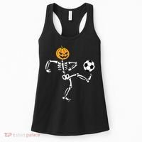 Pumpkin Skeleton Soccer Player Halloween Soccer Women's Tank Top thumb 0