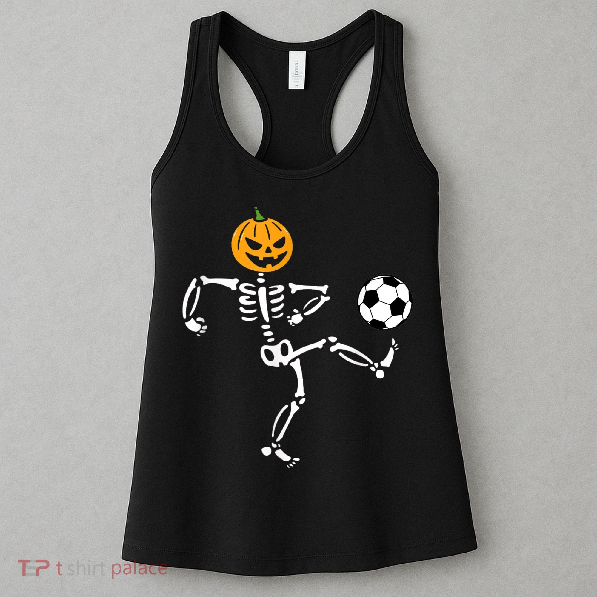 Pumpkin Skeleton Soccer Player Halloween Soccer Women's Tank Top
