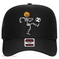 Pumpkin Skeleton Soccer Player Halloween Soccer Hat thumb 0