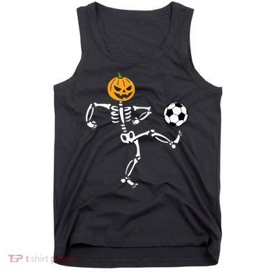 Pumpkin Skeleton Soccer Player Halloween Soccer Tank Top