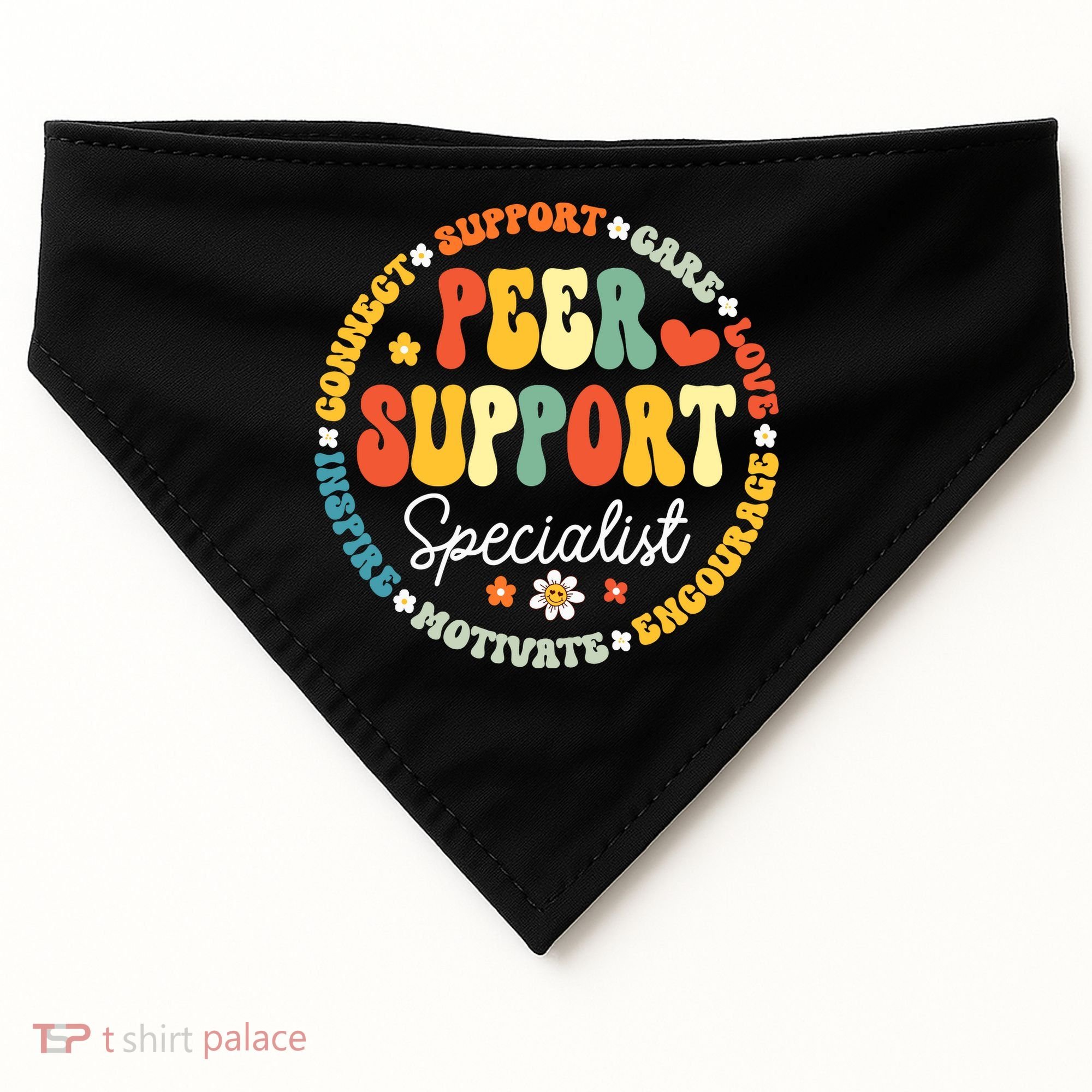 Peer Support Specialist Life Appreciation Week School USA-Made Doggie Bandana