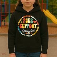 Peer Support Specialist Life Appreciation Week School Kids Hoodie thumb 3