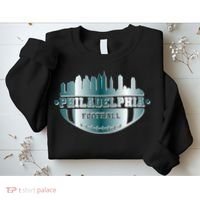 Philadelphia Skyline Shaped Into Football Sweatshirt thumb 2
