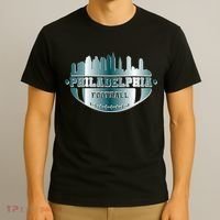 Philadelphia Skyline Shaped Into Football T-Shirt thumb 3