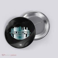Philadelphia Skyline Shaped Into Football Button thumb 0
