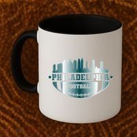 Philadelphia Skyline Shaped Into Football Coffee Mug thumb 2