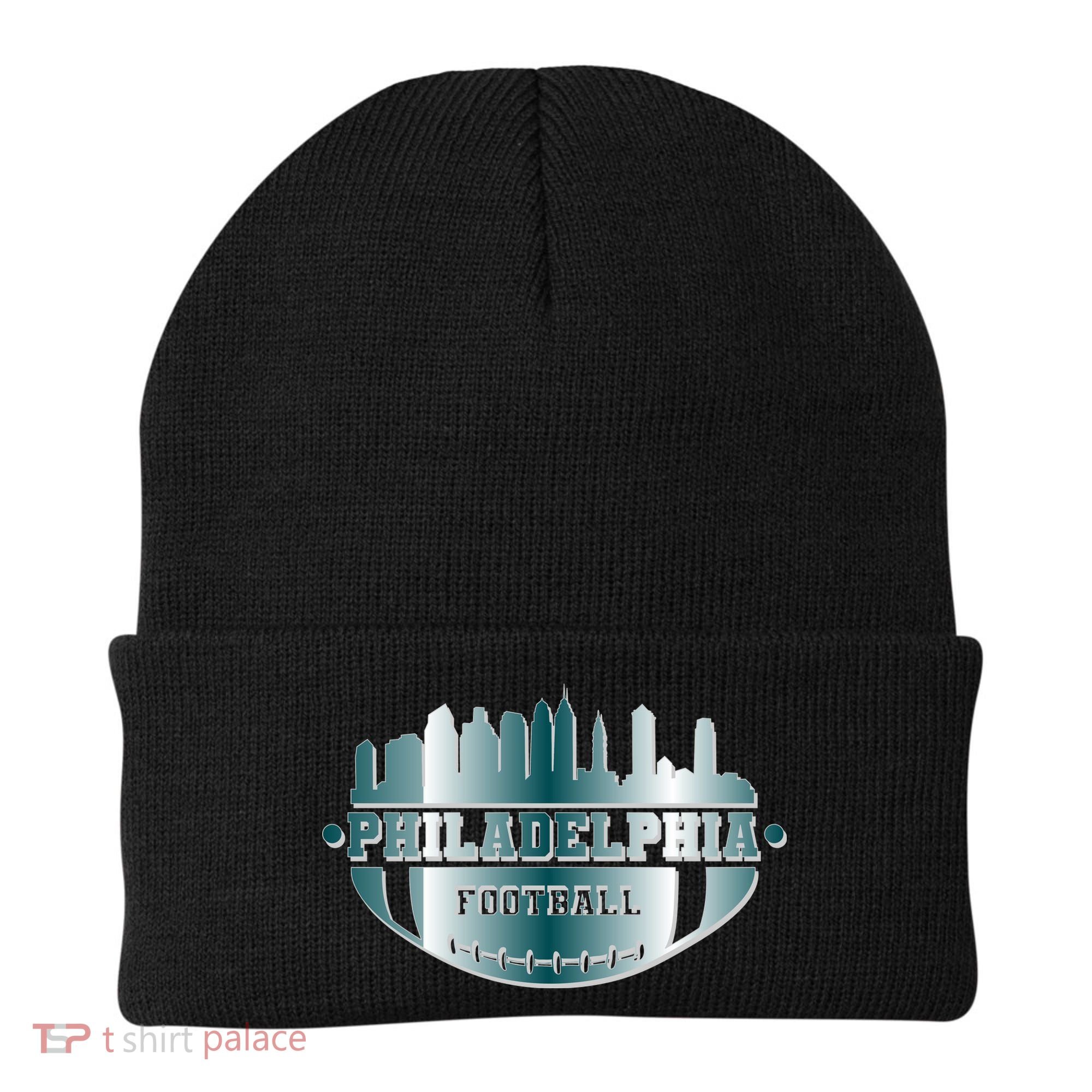 Philadelphia Skyline Shaped Into Football Beanie