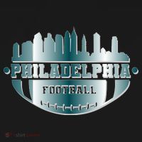 Philadelphia Skyline Shaped Into Football Women's Hoodie thumb 2