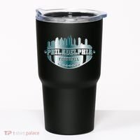 Philadelphia Skyline Shaped Into Football Tumbler thumb 0