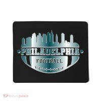 Philadelphia Skyline Shaped Into Football Mousepad thumb 0