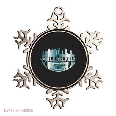 Philadelphia Skyline Shaped Into Football Ornament