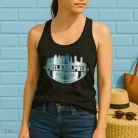 Philadelphia Skyline Shaped Into Football Women's Tank Top thumb 2