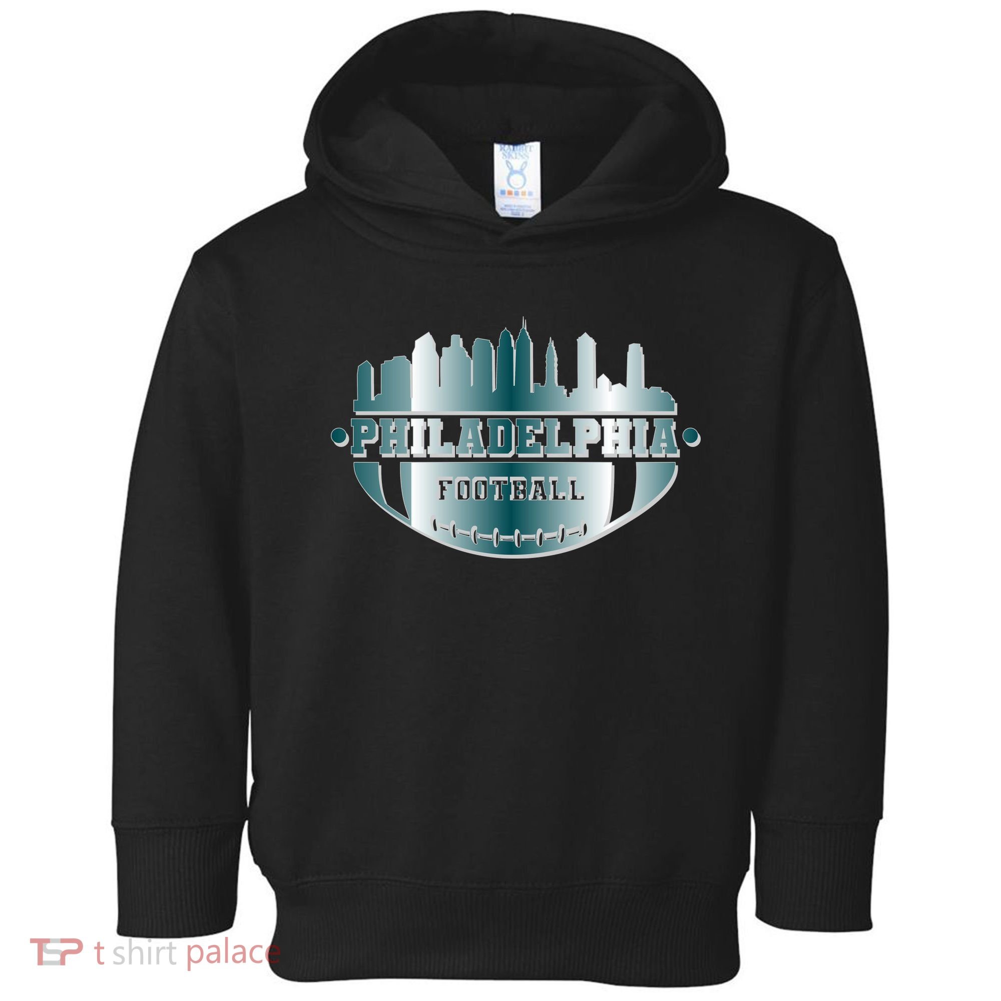 Philadelphia Skyline Shaped Into Football Toddler Hoodie