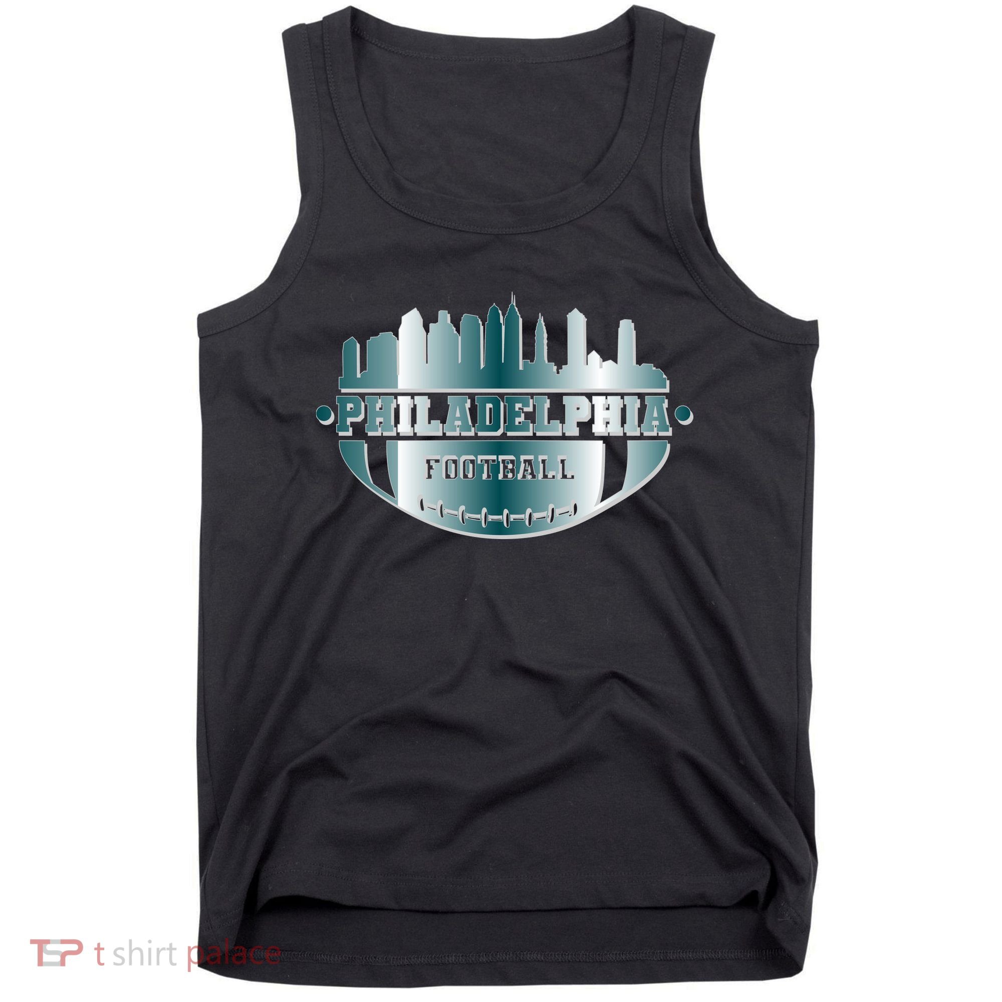 Philadelphia Skyline Shaped Into Football Tank Top