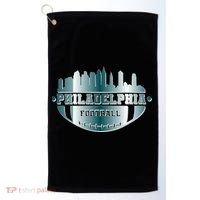 Philadelphia Skyline Shaped Into Football Golf Towel thumb 0