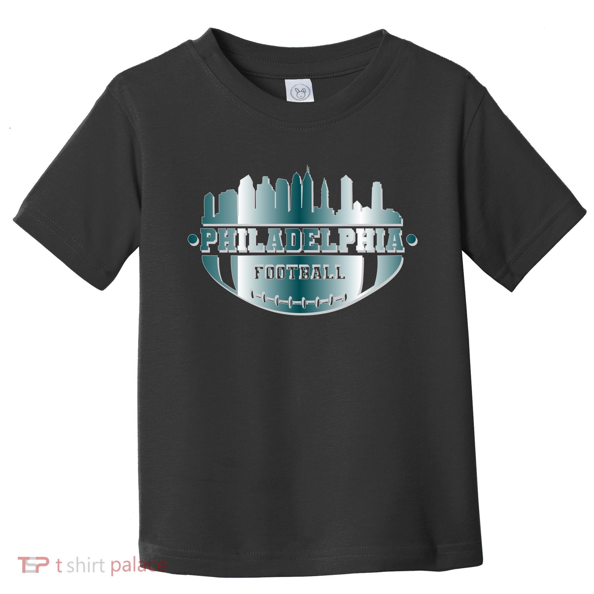 Philadelphia Skyline Shaped Into Football Toddler T-Shirt