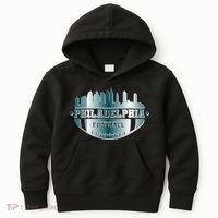 Philadelphia Skyline Shaped Into Football Kids Hoodie thumb 0